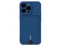 Чехол-накладка - SC304 с картхолдером для Apple iPhone 13 Pro (blue)