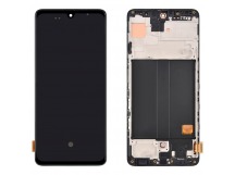 Дисплей для Samsung A515F Galaxy A51 6,43" в рамке + тачскрин (черный) (OLED Full size)