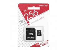 Карта флэш-памяти MicroSD 256 Гб Smart Buy +SD адаптер (class 10) UHC-1 (125646)