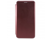                                     Чехол-книжка Samsung А02s BF модельный силиконовый с кожаной вставкой бордовый*