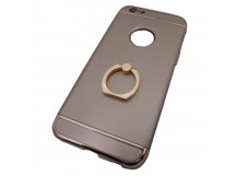                            Чехол пластиковый iPhone 6 розовый с кольцом*