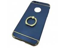                             Чехол пластиковый iPhone 6 синий с кольцом*