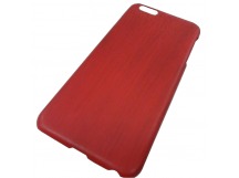                             Чехол пластиковый iPhone 6 Plus под дерево красный*