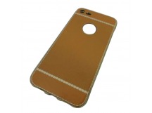                             Чехол силиконовый iPhone 7 под кожу со строчкой оранжевый*