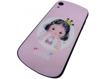                                 Чехол пластиковый iPhone XR стеклянная вставка с рисунком (05)*