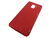                                     Чехол силикон-пластик Samsung A8 Plus 2018 (A730) Fashion с блестками красный