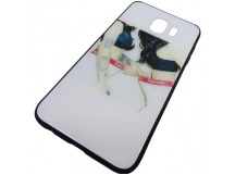                                 Чехол пластиковый Samsung J4 2018 стеклянная вставка с рисунком (07)*
