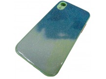                                 Чехол силикон-пластик iPhone XR блестящий градиент зеленый*