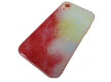                                 Чехол силикон-пластик iPhone XR блестящий градиент красный/желтый*