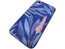                                 Чехол силикон-пластик iPhone XR блестящий с рисунком синий (01)*