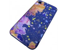                                 Чехол силикон-пластик iPhone XR блестящий с рисунком синий (02)*