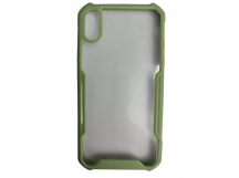                                 Чехол силикон-пластик iPhone XR прозрачный с окантовкой зеленый*