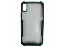                                 Чехол силикон-пластик iPhone XR прозрачный с окантовкой темно-зеленый*