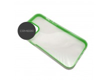                                     Чехол силиконовый Samsung A01 Core прозрачный с зеленым контуром*