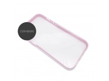                                     Чехол силиконовый Samsung A11 прозрачный с бледно-розовым контуром*