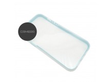                                     Чехол силиконовый Samsung A11 прозрачный с голубым контуром*