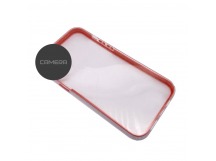                                     Чехол силиконовый Samsung A11 прозрачный с красным контуром*