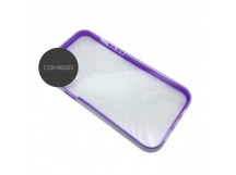                                     Чехол силиконовый Samsung A11 прозрачный с фиолетовым контуром*