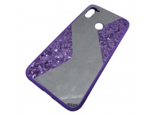                                     Чехол силиконовый Samsung A11 с блестками и зеркалом фиолетовый*  