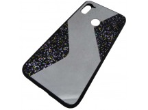                                     Чехол силиконовый Samsung A11 с блестками и зеркалом черный*  