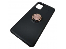                                     Чехол силиконовый Samsung M31S Autofocus с кольцом и магнитом черный+золотистый*  