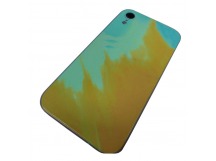                                 Чехол силиконовый iPhone XR палитра с логотипом бирюзовый/горчичный*