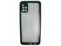                                     Чехол силикон-пластик Samsung A51 прозрачный с защитой по краям зеленый*