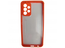                                     Чехол силикон-пластик Samsung A52 прозрачный с защитой по краям оранжевый*