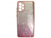                                     Чехол силикон-пластик Samsung A72 звездопад с окантовкой розовый*