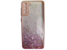                                         Чехол силикон-пластик Samsung S21 Plus звездопад с окантовкой розовый*