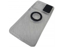                                         Чехол силиконовый Samsung S21 Plus прозрачный с кольцом и защитой на камеру черный*