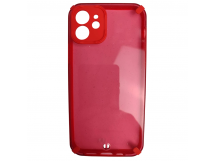                                     Чехол противоударный iPhone 12 (6.1) с блестками красный