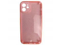                                     Чехол противоударный iPhone 12 (6.1) с блестками розовый