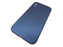                                 Чехол пластиковый iPhone XS Max 360° синий/оранжевый*