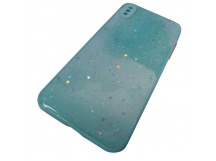                                 Чехол силикон-пластик iPhone XS Max звездопад бирюзовый*