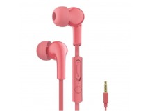                         Проводная стерео+гарнитура "Maverick" Deep Bass, i7, пульт ДУ, пластик корпус, плоск провод, розовый