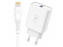 Адаптер Сетевой с кабелем SKYDOLPHIN SC35L QC3.0 USB 5A/25W (USB/Lightning) (white) (206542)