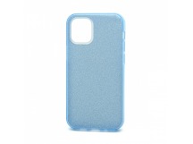                                 Чехол силикон-пластик iPhone 12 Mini Fashion с блестками голубой