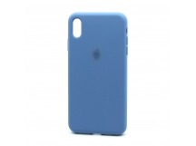 Чехол Silicone Case с лого для Apple iPhone XS Max (полная защита)(024)синий