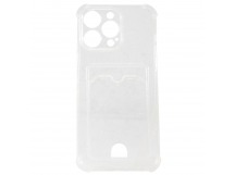 Чехол-накладка - SC300 с картхолдером для "Apple iPhone 14 Pro Max" (white) (208011)