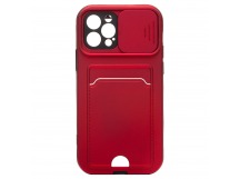 Чехол-накладка - PC066 с картхолдером (360) для "Apple iPhone 12 Pro" (red/black) (206991)