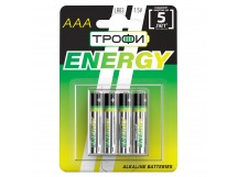 Батарейка AAA Трофи LR03 ENERGY Alkaline (4-BL) (40/960) (211766)