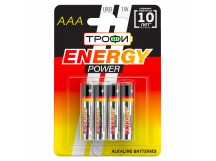 Батарейка AAA Трофи LR03 ENERGY POWER Alkaline (4-BL) (40/960) (14305)