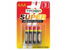 Батарейка AAA Трофи R03 SUPER HEAVY DUTY Zinc (4-BL) (40/960) (211770)
