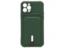 Чехол-накладка - SC304 с картхолдером для "Apple iPhone 12 Pro" (dark green) (208651)