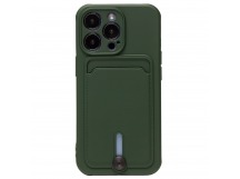 Чехол-накладка - SC304 с картхолдером для "Apple iPhone 12 Pro" (dark green) (208651)