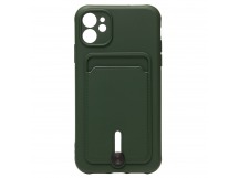 Чехол-накладка - SC304 с картхолдером для "Apple iPhone 12" (dark green) (208644)