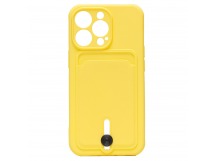 Чехол-накладка - SC304 с картхолдером для "Apple iPhone 13 Pro" (yellow) (208660)