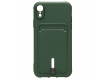 Чехол-накладка - SC304 с картхолдером для "Apple iPhone XR" (dark green) (208676)