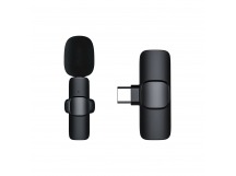Микрофон - K9 с прищепкой для телефона, Type-C (black) (209935)